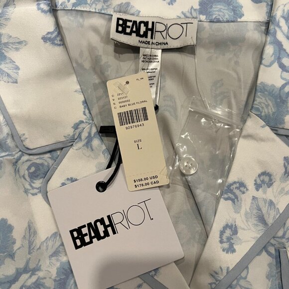 NWT Limited Edition Beach Riot Aurora & Luna Pj Set Baby Blue Floral - Picture 7 of 7